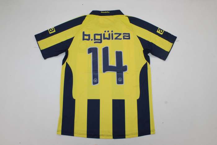 Retro Jersey 2008-2009 Fenerbahce b.guiza 14 Home Soccer Jersey Vintage Football Shirt