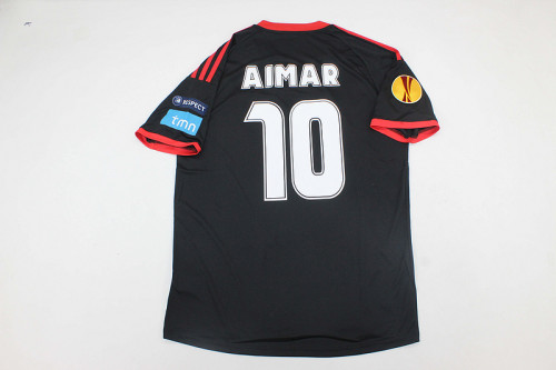 with Europa League Patch Retro Jersey 2009-2010 Benfica AIMAR 10 Away Black Soccer Jersey Vintage Football Shirt