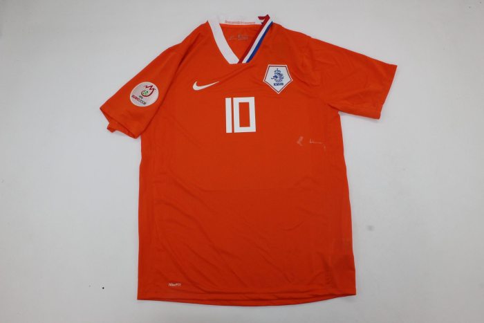 with Euro Patch Retro Jersey 2008 Netherlands SNEIJDER 10 Home Soccer Jersey Vintage Football Shirt
