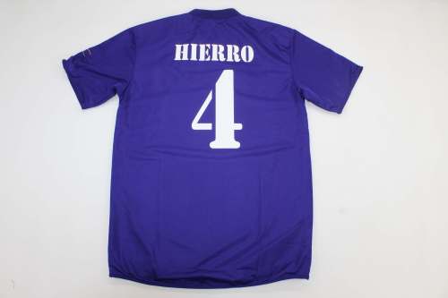 Retro Jersey 2002-2003 Real Madrid HIERRO 4 Third Away Purple/White Reversible Soccer Jersey Vintage Football Shirt