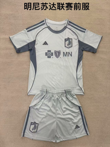 Youth Uniform Kids Kit Minnesota United 2025-2026 Soccer Training Jersey Shorts Child Football Set