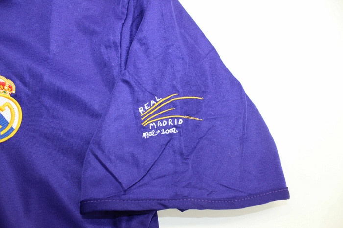 Retro Jersey 2002-2003 Real Madrid HIERRO 4 Third Away Purple/White Reversible Soccer Jersey Vintage Football Shirt
