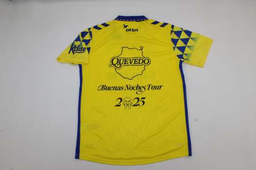 with All Sponor Logos Fan Version 2024-2025 Las Palmas Quevedo Version Home Soccer Jersey