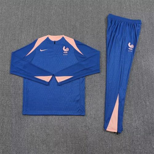 2025-2026 France Blue Soccer Training Sweater and Pants Football Kit