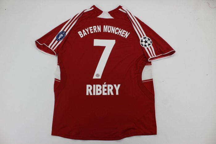 with UCL Patch Retro Jersey 2007-2008 Bayern Munich RIBERY 7 Home Soccer Jersey Vintage Football Shirt