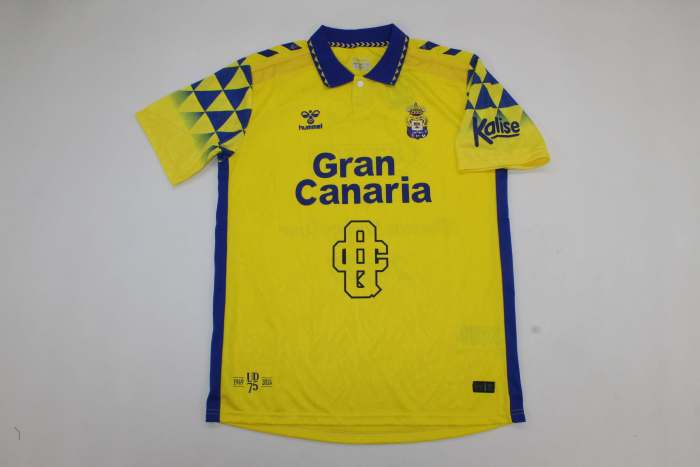 with All Sponor Logos Fan Version 2024-2025 Las Palmas Quevedo Version Home Soccer Jersey