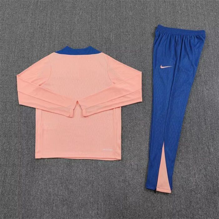 2025-2026 France Pink Soccer Training Sweater and Pants Football Kit