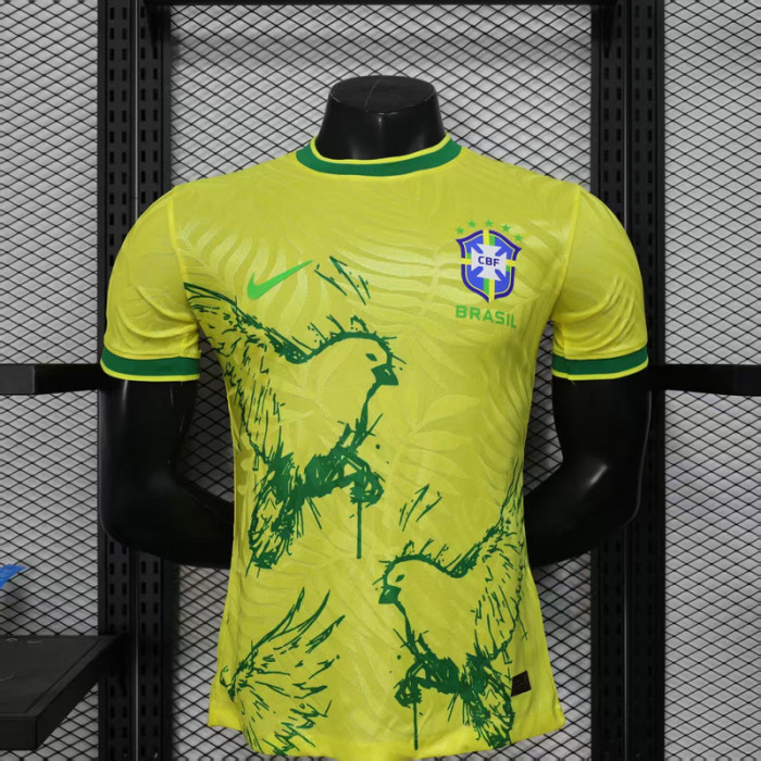 Player Version 2025 Brazil Yellow Special Edition Soccer Jersey Brasil Football Shirt