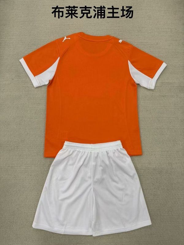Youth Uniform Kids Kit 2025-2026 Blackpool Home Soccer Jersey Shorts Child Football Set