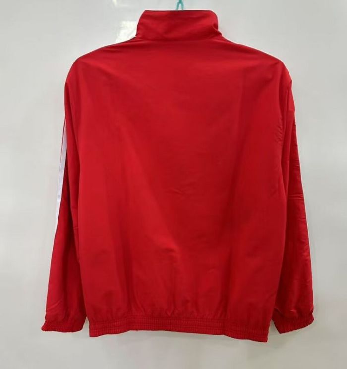 2025-2026 Real Madrid Red/White Soccer Reversible Windbreaker Jacket Football Jacket