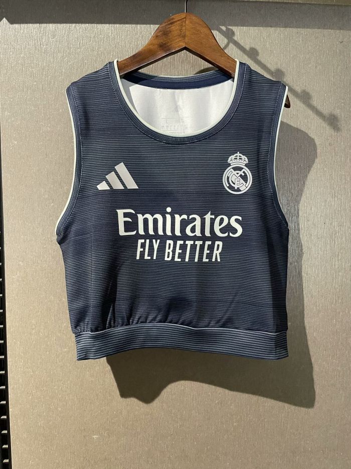 Women 2025-2026 Real Madrid Away Soccer Yoga Vest Girl Football Jersey