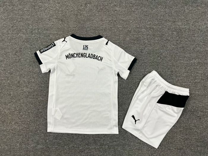 Youth Uniform Kids Kit 2025-2026 Monchengladbach Home Soccer Jersey Shorts Child Football Set