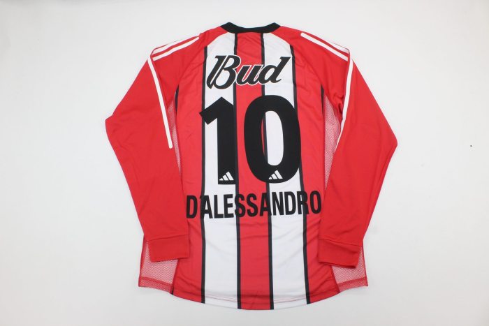Long Sleeve Retro Jersey 2003-2004 River Plate D'ALESSANDRO 10 Away Soccer Jersey LS Vintage Football Shirt