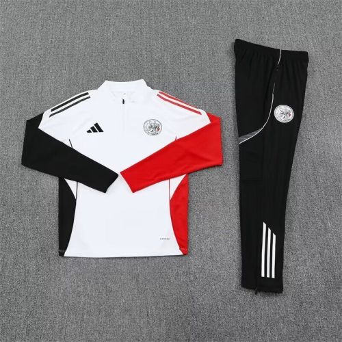 2025-2026 Ajax White Soccer Training Sweater and Pants Football Kit