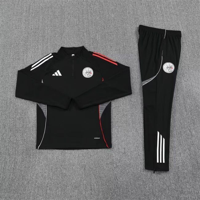 2025-2026 Ajax Black Soccer Training Sweater and Pants Football Kit