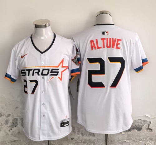 City Edition Houston Astros 2025 ALTUVE 27 White Cool Base Jersey MLB Shirt