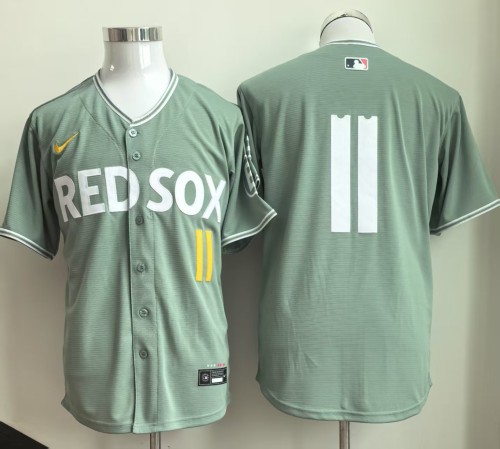 City Edition 2025 Boston Red Sox 11 Green Blank Jersey MLB Shirt
