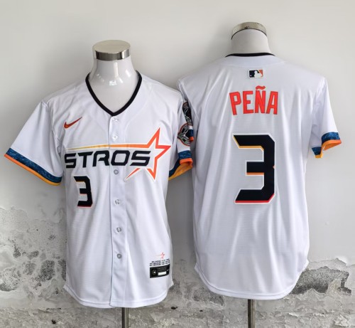 City Edition Houston Astros 2025 PENA 3 White Cool Base Jersey MLB Shirt