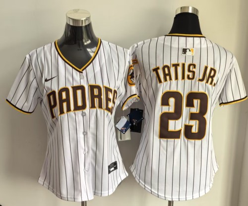 Women San Diego Padres 23 TATIS JR. 2025 White Lady MLB Jersey