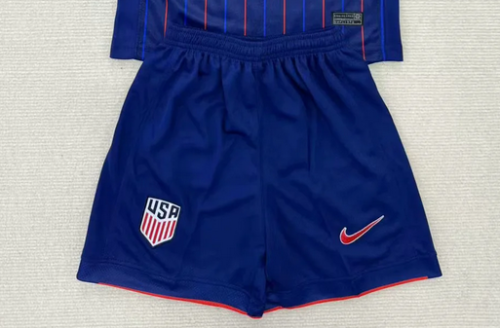 Fan Version USA 2025 Away Blue Soccer Shorts United States Football Shorts