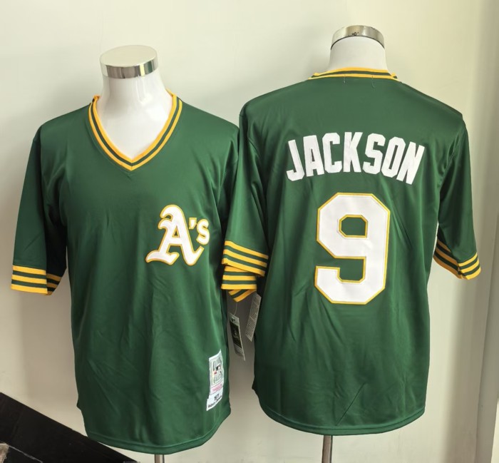 Retro Jersey Oakland Athletics 9 JACKSON Green MLB Jersey