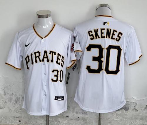 Pittsburgh Pirates SKENES 30 White Cool Base Jersey MLB Shirt