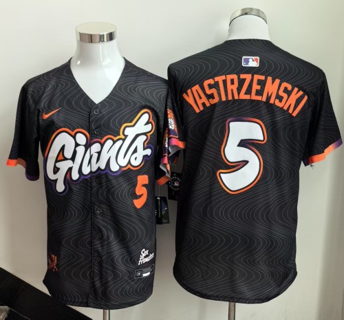 City Edition San Francisco Giants YASTRZEMSKI 5 Black 2025 Cool Base Jersey