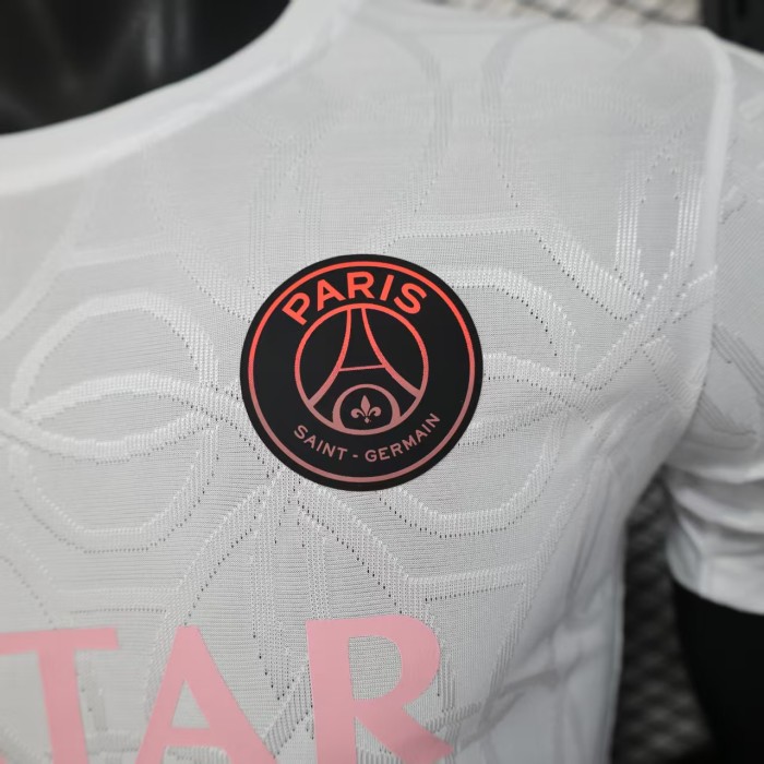 Player Version 2025-2026 PSG White/Pink Special Edition Soccer Jersey Football Maillot