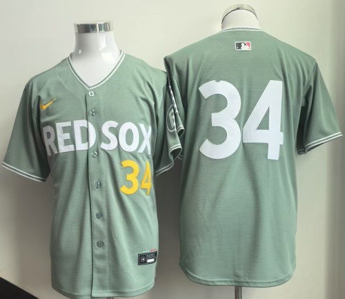 City Edition 2025 Boston Red Sox 34 Green Blank Jersey MLB Shirt