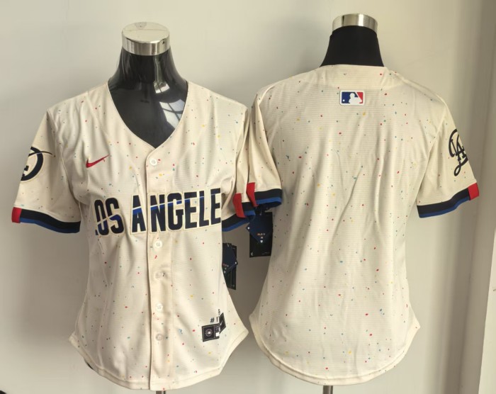 City Edition Los Angeles Dodgers Beige Blank Lady MLB Jersey