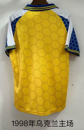 Retro Jersey 1998 Ukraine Home Soccer Jersey Yellow Football Shirt