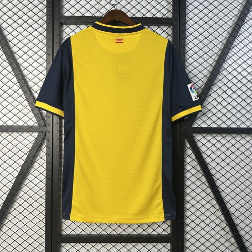 with LFP Patch Retro Jersey 2013-2014 Atletico Madrid Away Yellow Soccer Jersey Vintage Football Shirt