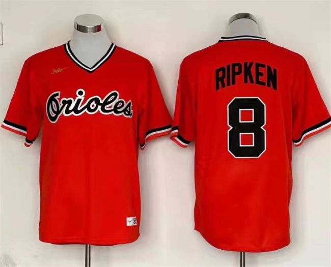 Retro Shirt Baltimore Orioles RIPKEN 8 Orange MLB Jersey