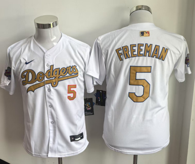 Youth Los Angeles Dodgers 5 FREEMAN White Champions Kids MLB Jersey
