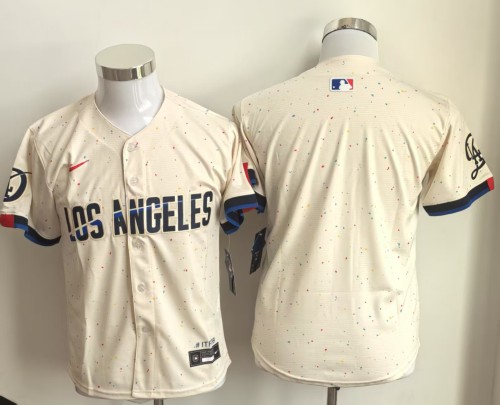 City Edition Youth Los Angeles Dodgers Beige Blank Champions Kids MLB Jersey