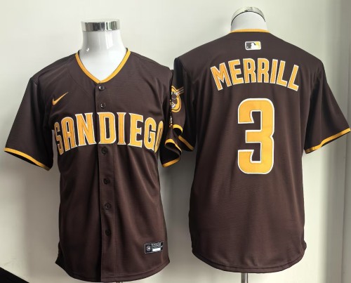 2025 San Diego Padres 3 MERRILL Brown Cool Base Jersey MLB Shirt