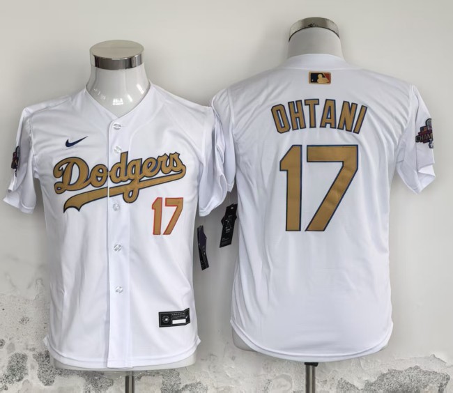 Youth Los Angeles Dodgers 17 OHTANI White Champions Kids MLB Jersey