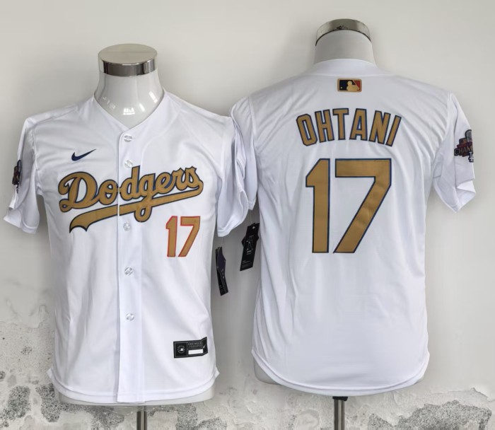 Youth Los Angeles Dodgers 17 OHTANI White Champions Kids MLB Jersey