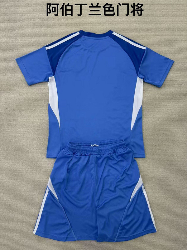 Youth Uniform Kids Kit 2025-2026 Aberdeen Blue Goalkeeper Soccer Jersey Shorts Child Football Set