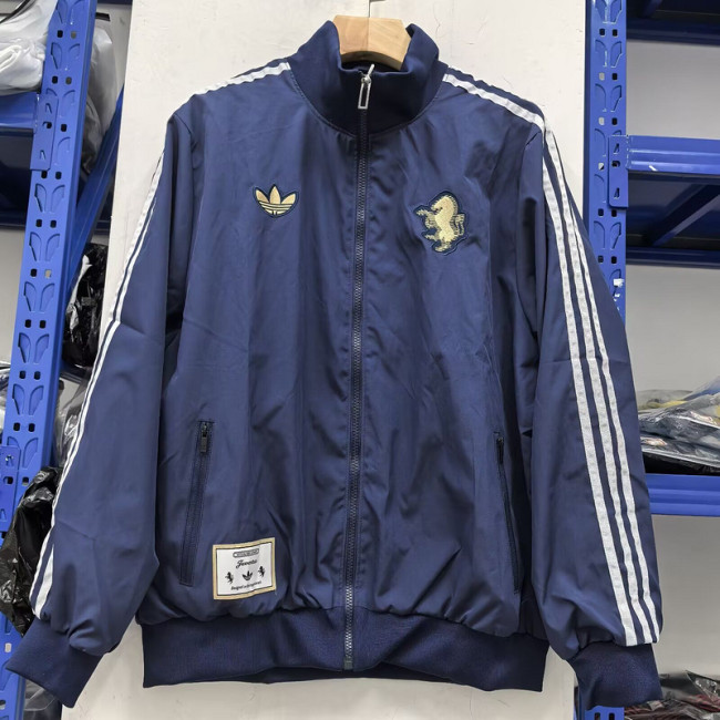 Retro Model 2025-2026 Juventus Dark Blue Soccer Windbreaker Jacket Football Jacket