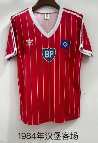 Retro Jersey 1984 HSV Hamburg SV Away Red Soccer Jersey Hamburger Vintage Football Shirt