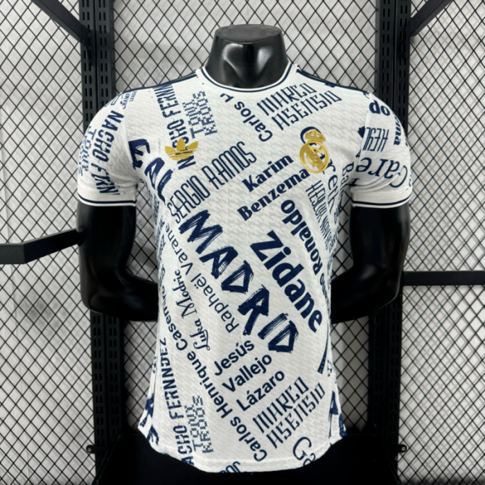 Player Version 2025-2026 Real Madrid White with names Special Edition Soccer Jersey Real Football Shirt