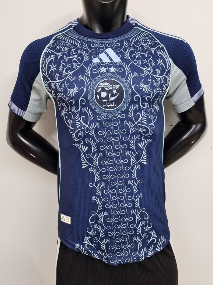 Player Version 2025 Algeria Dark Blue Soccer Jersey Football Shirt
