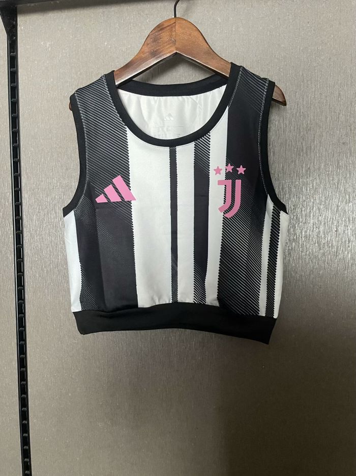 Women 2025-2026 Juventus Home Soccer Yoga Vest Girl Football Jersey