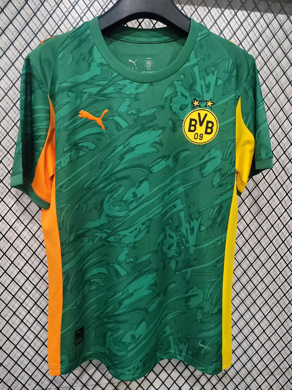 Fan Version 2025-2026 Borussia Dortmund Away Green/Yellow Soccer Jersey BVB Football Shirt