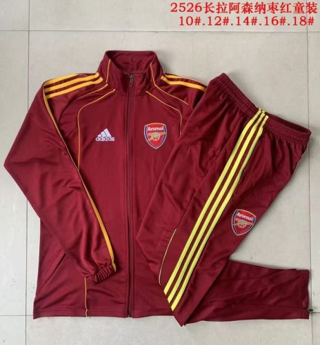 Youth 2025-2026 Arsenal Red/Gold Soccer Training Jacket Football Jacket and Pants