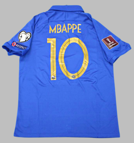 with Golden FIFA+3 Patches Retro Jersey 2019 France 10 MBAPPE 100th Anniversary Home Soccer Jersey Vintage Football Shirt