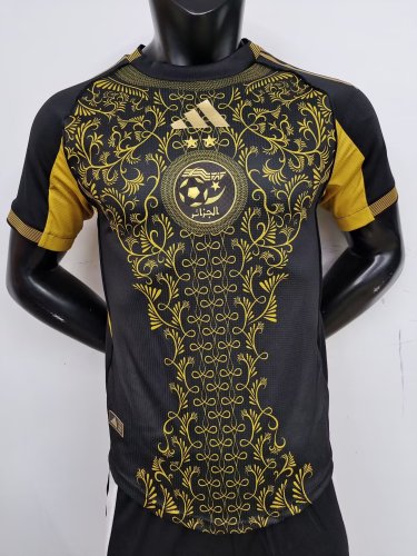Player Version 2025 Algeria Black/Gold Soccer Jersey Football Shirt