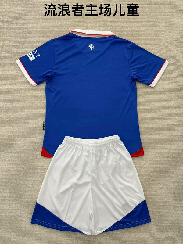 Youth Uniform Kids Kit 2025-2026 Rangers Home Soccer Jersey Shorts Child Football Set