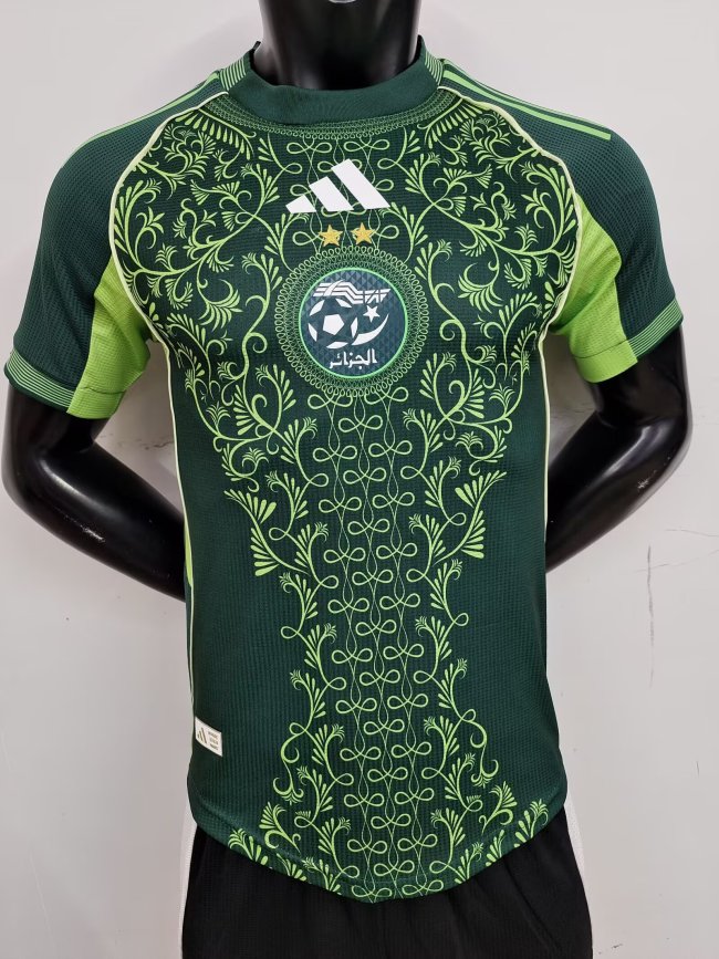 Player Version 2025 Algeria Green Soccer Jersey Football Shirt